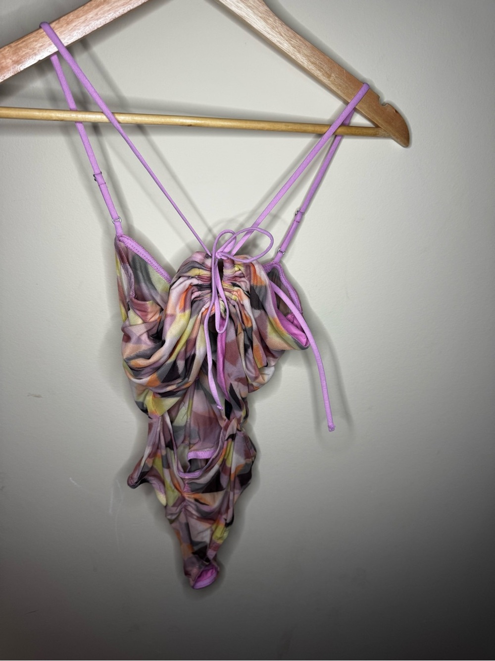 Urban Outfitters Lavender Multicolor Ruched Cami Top
